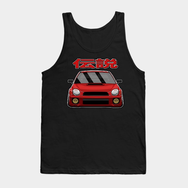 red Subie Bug Eye Legend Tank Top by dipurnomo